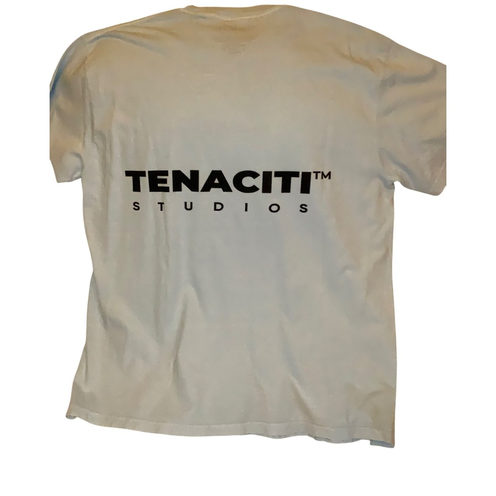 Tenaciti Studios Mens XL Light Blue Graphic Logo T-Shirt Short Sleeve Streetwear - Picture 3 of 3